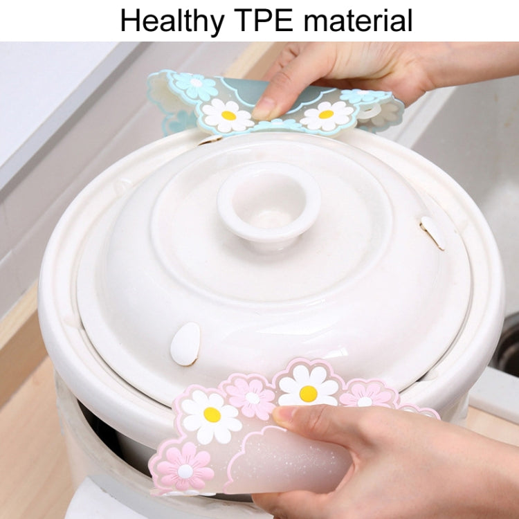 Household High Temperature Resistant Daisy Coasters Kitchen Tabletop Insulation Mat, Blue Small, Pink Large, Blue Large