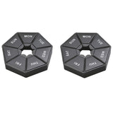 2pcs Portable Transparent Moisture-Proof Weekly 7-grids Pill Storage Box