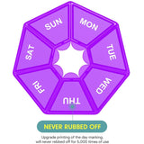 2pcs Portable Transparent Moisture-Proof Weekly 7-grids Pill Storage Box