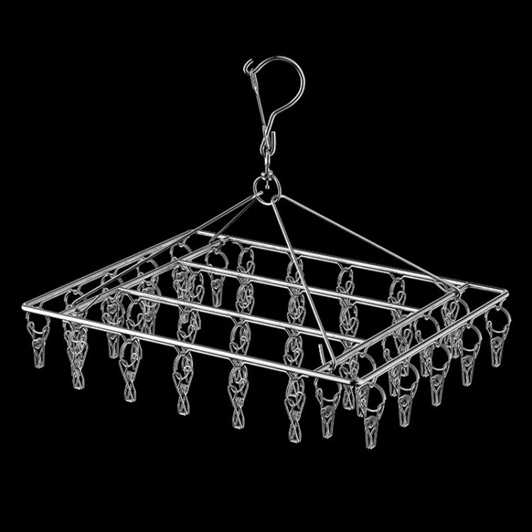Square Socks Drying Hanger Stainless Steel Multifunctional Windproof Drying Rack, 24x30cm 20 Clips, 35x27cm 30 Clips, 35x27cm40 Clips, 40x30cm 40 Clips, 40x25cm 50 Clips, 40x25cm 60 Clips
