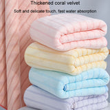 2pcs /Set Thickened Coral Velvet Bath Towel Beach Towel Soft Absorbent No Linting, 70x140cm+35x75cm