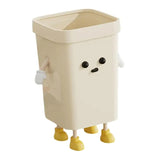 Cute Square Trash Can Household Living Room Bathroom Garbage Bin, 7L Standing White, 12L Standing White, 16L Standing White, 7L Standing Brown, 12L Standing Brown, 16L Standing Brown, 7L Sitting White, 12L Sitting White, 16L Sitting White              ...