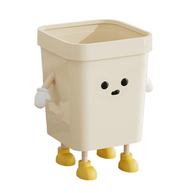 Cute Square Trash Can Household Living Room Bathroom Garbage Bin, 7L Standing White, 12L Standing White, 16L Standing White, 7L Standing Brown, 12L Standing Brown, 16L Standing Brown, 7L Sitting White, 12L Sitting White, 16L Sitting White              ...