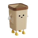 Cute Square Trash Can Household Living Room Bathroom Garbage Bin, 7L Standing White, 12L Standing White, 16L Standing White, 7L Standing Brown, 12L Standing Brown, 16L Standing Brown, 7L Sitting White, 12L Sitting White, 16L Sitting White              ...
