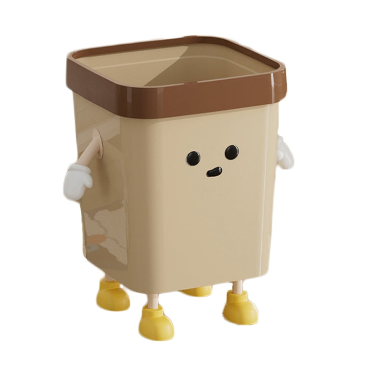 Cute Square Trash Can Household Living Room Bathroom Garbage Bin, 7L Standing White, 12L Standing White, 16L Standing White, 7L Standing Brown, 12L Standing Brown, 16L Standing Brown, 7L Sitting White, 12L Sitting White, 16L Sitting White              ...