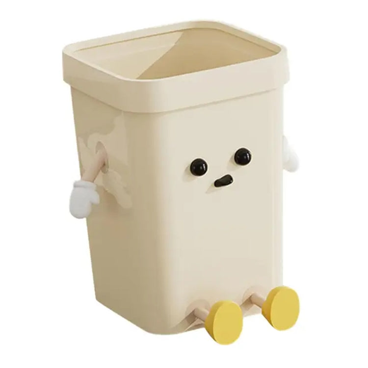 Cute Square Trash Can Household Living Room Bathroom Garbage Bin, 7L Standing White, 12L Standing White, 16L Standing White, 7L Standing Brown, 12L Standing Brown, 16L Standing Brown, 7L Sitting White, 12L Sitting White, 16L Sitting White              ...
