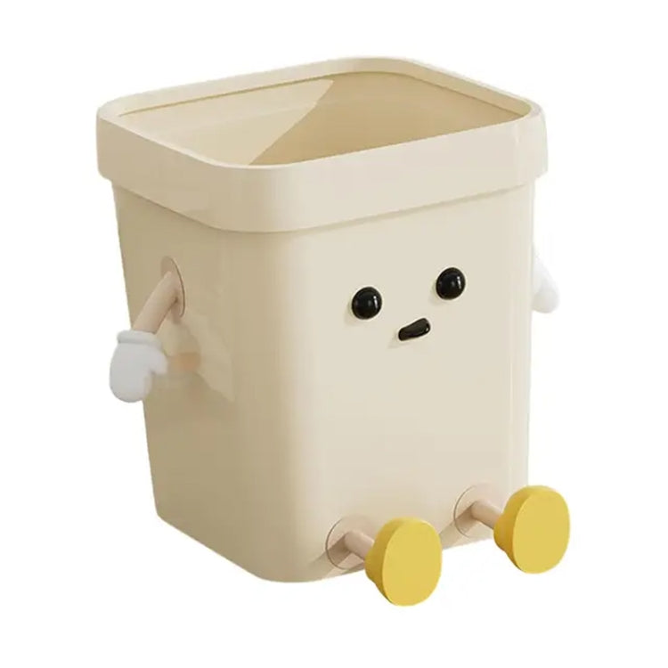 Cute Square Trash Can Household Living Room Bathroom Garbage Bin, 7L Standing White, 12L Standing White, 16L Standing White, 7L Standing Brown, 12L Standing Brown, 16L Standing Brown, 7L Sitting White, 12L Sitting White, 16L Sitting White              ...