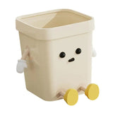 Cute Square Trash Can Household Living Room Bathroom Garbage Bin, 7L Standing White, 12L Standing White, 16L Standing White, 7L Standing Brown, 12L Standing Brown, 16L Standing Brown, 7L Sitting White, 12L Sitting White, 16L Sitting White              ...