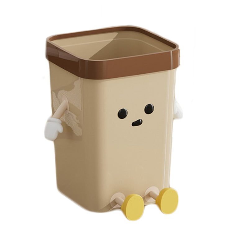 Cute Square Trash Can Household Living Room Bathroom Garbage Bin, 7L Standing White, 12L Standing White, 16L Standing White, 7L Standing Brown, 12L Standing Brown, 16L Standing Brown, 7L Sitting White, 12L Sitting White, 16L Sitting White              ...