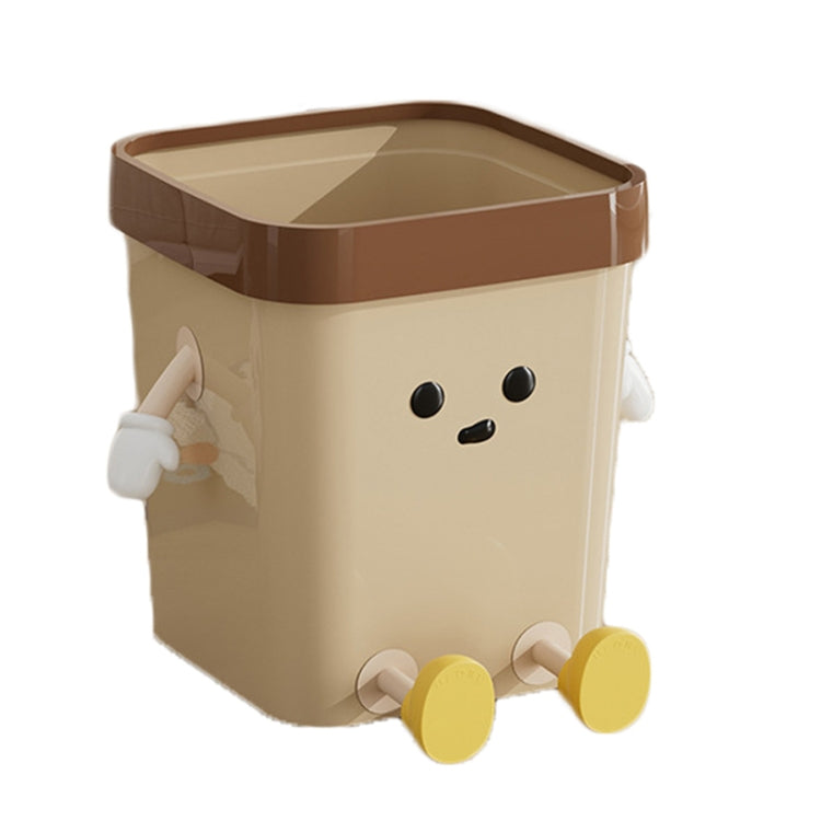 Cute Square Trash Can Household Living Room Bathroom Garbage Bin, 7L Standing White, 12L Standing White, 16L Standing White, 7L Standing Brown, 12L Standing Brown, 16L Standing Brown, 7L Sitting White, 12L Sitting White, 16L Sitting White              ...