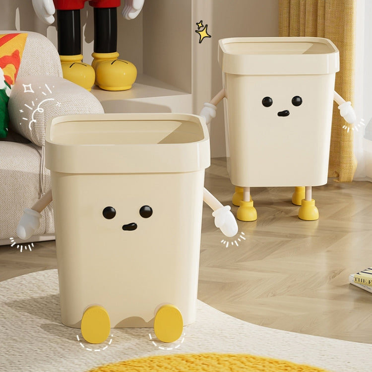 Cute Square Trash Can Household Living Room Bathroom Garbage Bin, 7L Standing White, 12L Standing White, 16L Standing White, 7L Standing Brown, 12L Standing Brown, 16L Standing Brown, 7L Sitting White, 12L Sitting White, 16L Sitting White              ...