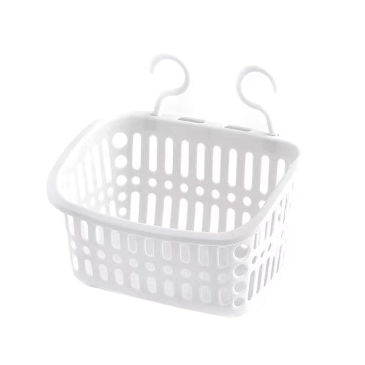 Plastic Hanging Basket With Hook Kitchen Storage Drain Basket Shelf Bathroom Organizer, Small Grey, Small Beige, Large Grey, Large Beige