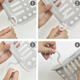 Plastic Hanging Basket With Hook Kitchen Storage Drain Basket Shelf Bathroom Organizer, Small Grey, Small Beige, Large Grey, Large Beige