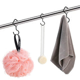 2pcs Household S Hooks For Hanging Metal Windproof Hooks With Safety Buckle, Black, White