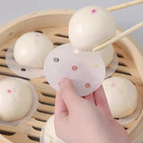 100pcs Food Grade Disposable Round Non-stick Steamer Paper Perforated Buns Steamer Pads, 7.6cm, 8.89cm, 10.16cm, 11.4cm, 12.7cm, 14cm, 16.5cm