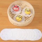 100pcs Food Grade Disposable Round Non-stick Steamer Paper Perforated Buns Steamer Pads, 7.6cm, 8.89cm, 10.16cm, 11.4cm, 12.7cm, 14cm, 16.5cm
