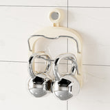 Wall Mount Pot Lids Holder No Punching Suction Cup Double Layer Storage Rack, Cream Color, Milk Tea Brown, Ivory White
