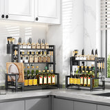 Kitchen Multifunctional Shelf Household Countertop Spice Storage Racks, Dual-Layer 30cm, Dual-Layer 40cm, Dual-Layer 50cm, Three-Layer 30cm, Three-Layer 40cm, Three-Layer 50cm