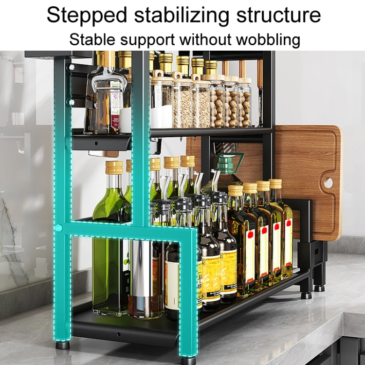 Kitchen Multifunctional Shelf Household Countertop Spice Storage Racks, Dual-Layer 30cm, Dual-Layer 40cm, Dual-Layer 50cm, Three-Layer 30cm, Three-Layer 40cm, Three-Layer 50cm