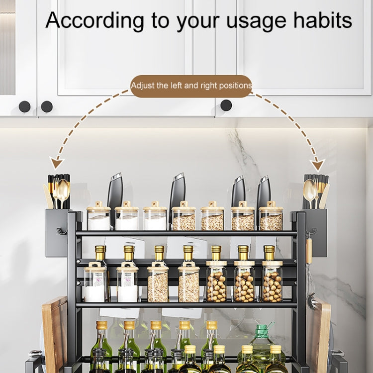 Kitchen Multifunctional Shelf Household Countertop Spice Storage Racks, Dual-Layer 30cm, Dual-Layer 40cm, Dual-Layer 50cm, Three-Layer 30cm, Three-Layer 40cm, Three-Layer 50cm