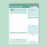 52 Sheets A4 English Daily Planner Coil Notepad Schedule Book To Do List Important Matters, Cyan, Nude Pink, Green
