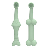 2pcs / Set Cats And Dogs Silicone Toothbrush Pet Oral Cleaning Care Tool
