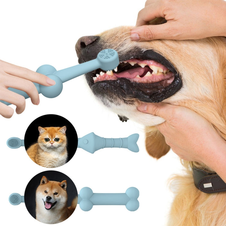 2pcs / Set Cats And Dogs Silicone Toothbrush Pet Oral Cleaning Care Tool