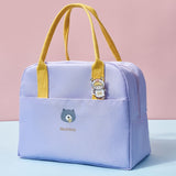 Thickened Portable Thermal Lunch Bag Waterproof Large Capacity Bento Bag With Badge