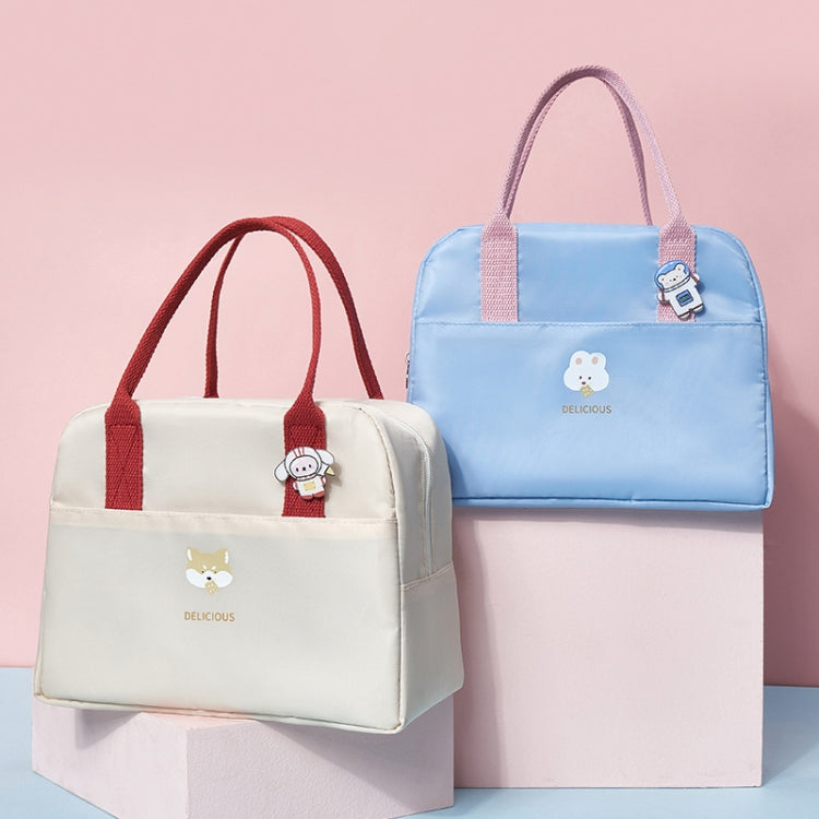 Thickened Portable Thermal Lunch Bag Waterproof Large Capacity Bento Bag With Badge