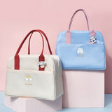 Thickened Portable Thermal Lunch Bag Waterproof Large Capacity Bento Bag With Badge