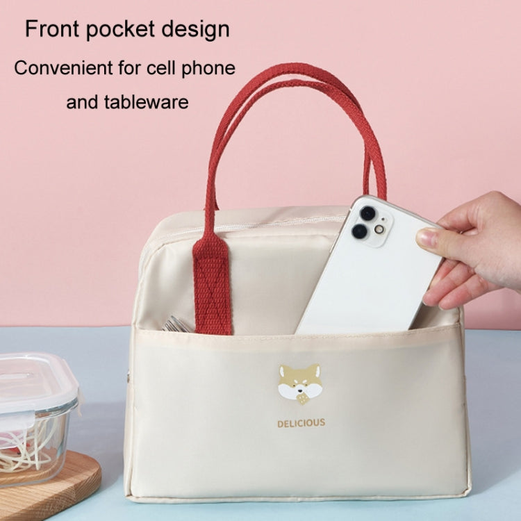 Thickened Portable Thermal Lunch Bag Waterproof Large Capacity Bento Bag With Badge