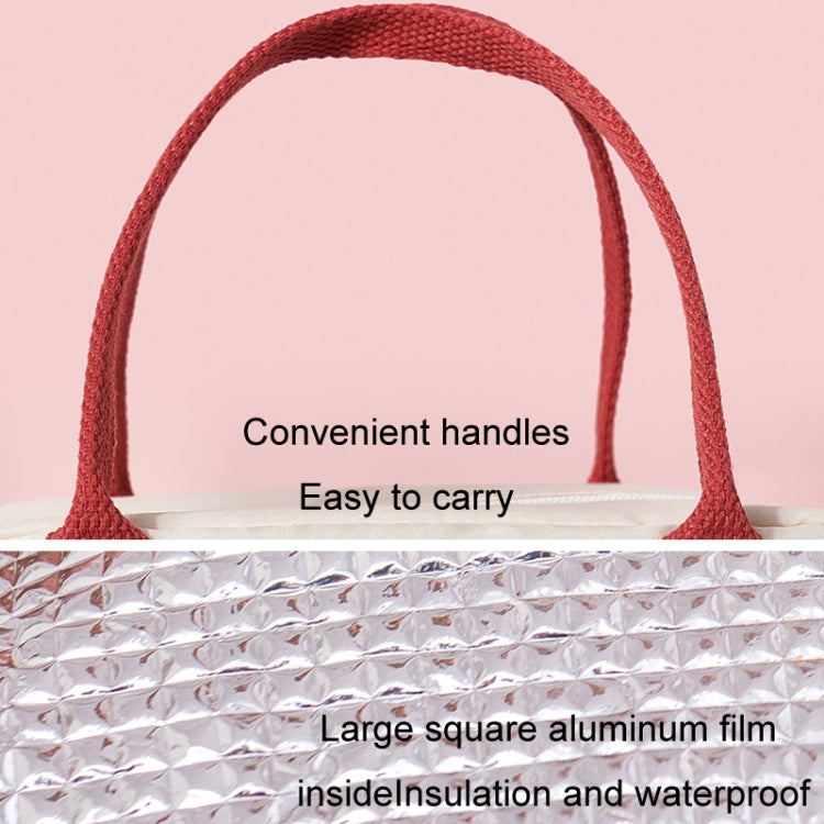 Thickened Portable Thermal Lunch Bag Waterproof Large Capacity Bento Bag With Badge