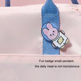 Thickened Portable Thermal Lunch Bag Waterproof Large Capacity Bento Bag With Badge