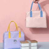 Thickened Portable Thermal Lunch Bag Waterproof Large Capacity Bento Bag With Badge