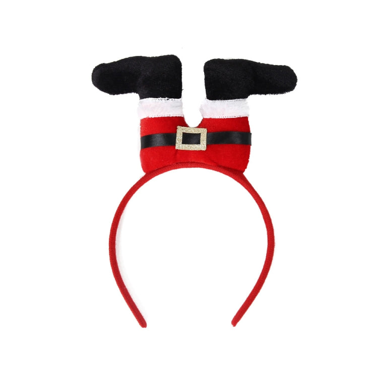 3D Cartoon Christmas Headband Christmas Party Decorations, Clown Hat, Double Crutches, Santas Legs, Christmas Hat, Long-legged Santas, Red White Plaid, Brown Antler Bow, Brown Antlers Flower, HOHOHO