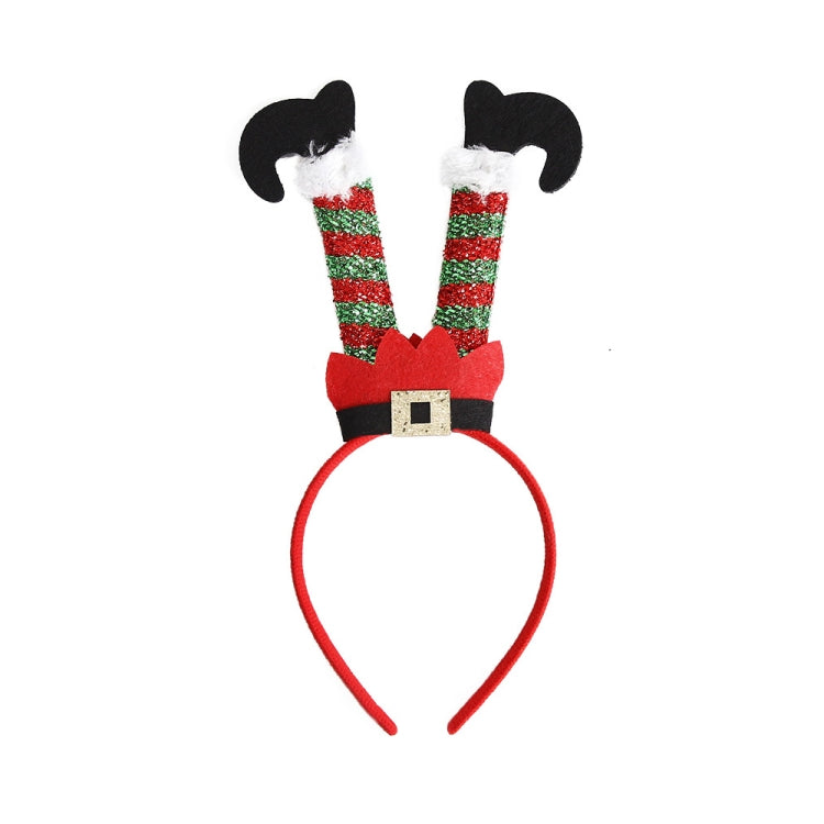 3D Cartoon Christmas Headband Christmas Party Decorations, Clown Hat, Double Crutches, Santas Legs, Christmas Hat, Long-legged Santas, Red White Plaid, Brown Antler Bow, Brown Antlers Flower, HOHOHO
