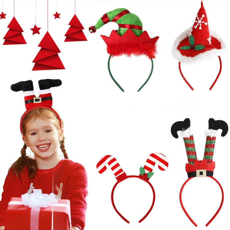 3D Cartoon Christmas Headband Christmas Party Decorations, Clown Hat, Double Crutches, Santas Legs, Christmas Hat, Long-legged Santas, Red White Plaid, Brown Antler Bow, Brown Antlers Flower, HOHOHO