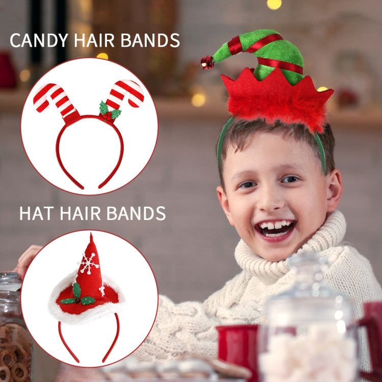 3D Cartoon Christmas Headband Christmas Party Decorations, Clown Hat, Double Crutches, Santas Legs, Christmas Hat, Long-legged Santas, Red White Plaid, Brown Antler Bow, Brown Antlers Flower, HOHOHO
