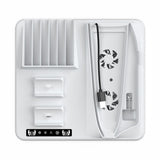 For PS5 Slim iplay Multifunctional Cooling Stand with Dual Controller Charging Station Headset Holder and 6 Game Card Storage, HBP-537