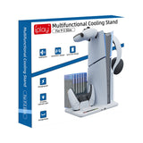 For PS5 Slim iplay Multifunctional Cooling Stand with Dual Controller Charging Station Headset Holder and 6 Game Card Storage, HBP-537