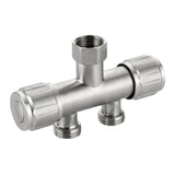 Washing Machine Faucet Splitter 1 Input 2 Output Dual Outlet Adapter 304 Stainless Steel Faucet, Blue Wheel, Plum Wheel