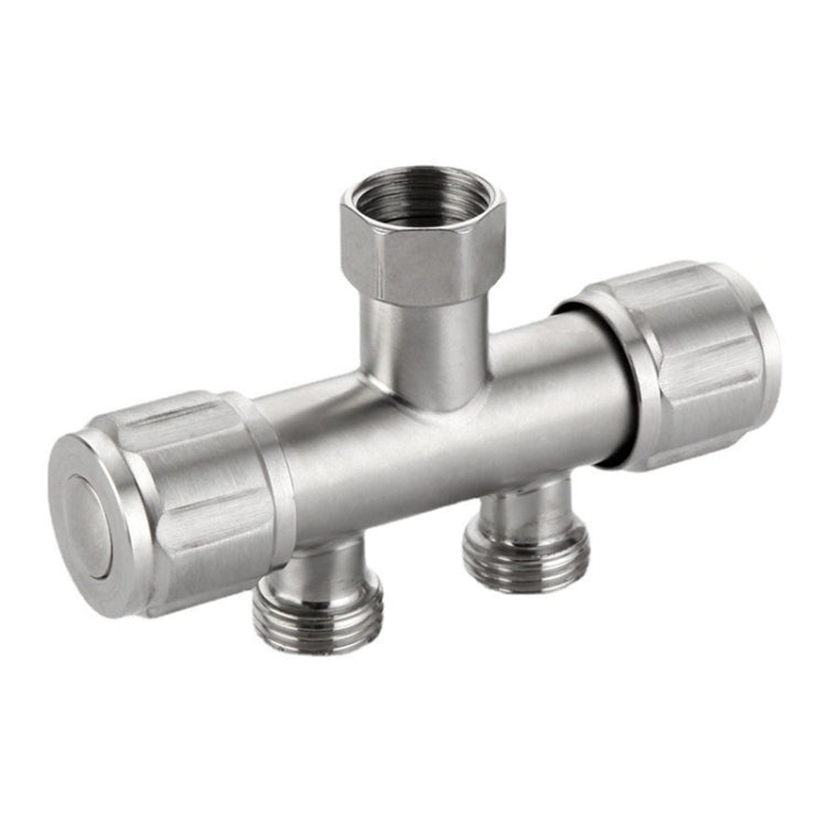 Washing Machine Faucet Splitter 1 Input 2 Output Dual Outlet Adapter 304 Stainless Steel Faucet, Blue Wheel, Plum Wheel