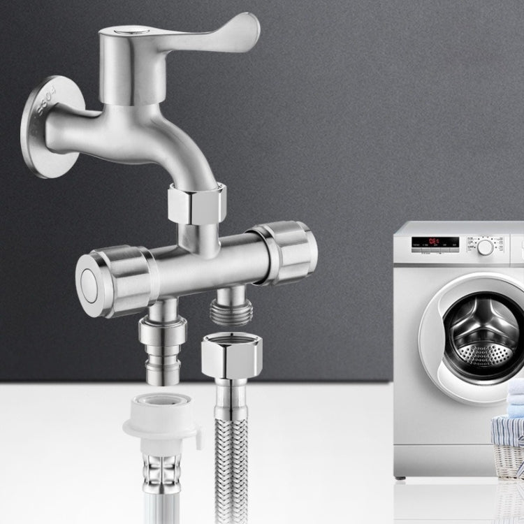 Washing Machine Faucet Splitter 1 Input 2 Output Dual Outlet Adapter 304 Stainless Steel Faucet, Blue Wheel, Plum Wheel