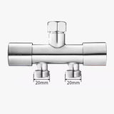 Washing Machine Faucet Splitter 1 Input 2 Output Dual Outlet Adapter 304 Stainless Steel Faucet, Blue Wheel, Plum Wheel