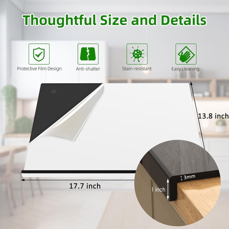 Kitchen Counter Acrylic Cutting Board With Counter Lip, 45 x 35cm