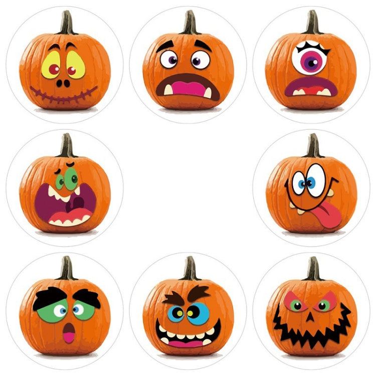 25mm Halloween Party Favors Label Stickers DIY Decorative Labels Cute Smile Pumpkin Seal Stickers, 500pcs/ Roll