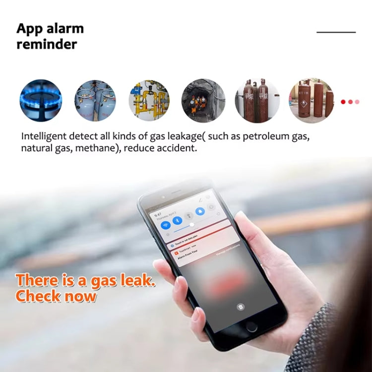 Tuya WiFi Gas Leak Detector With Temperature Clock Function