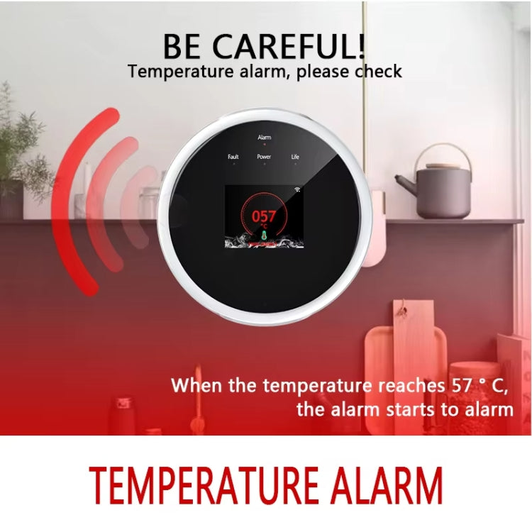Tuya WiFi Gas Leak Detector With Temperature Clock Function