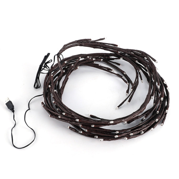 2.3m 144 LEDs Branch Rattan String Lights Wedding Home Decor Garland Lamps, USB Always-on