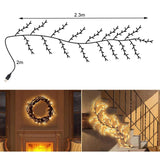 2.3m 144 LEDs Branch Rattan String Lights Wedding Home Decor Garland Lamps, USB Always-on